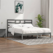 Estructura de cama sin colchón madera maciza gris 200x200 cm v5595 Vetonek
