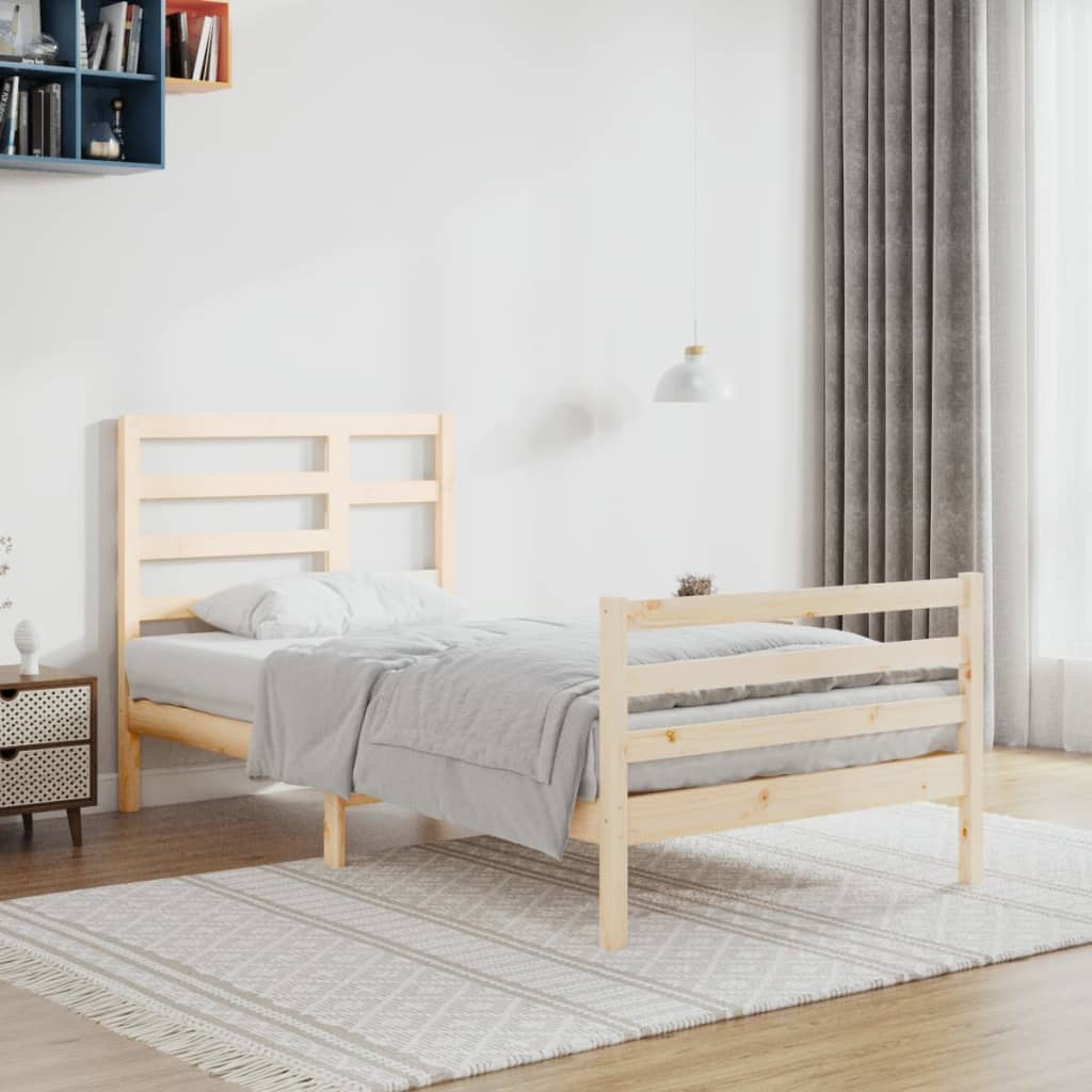 Vetonek Estructura de cama sin colchón madera maciza 100x200 cm