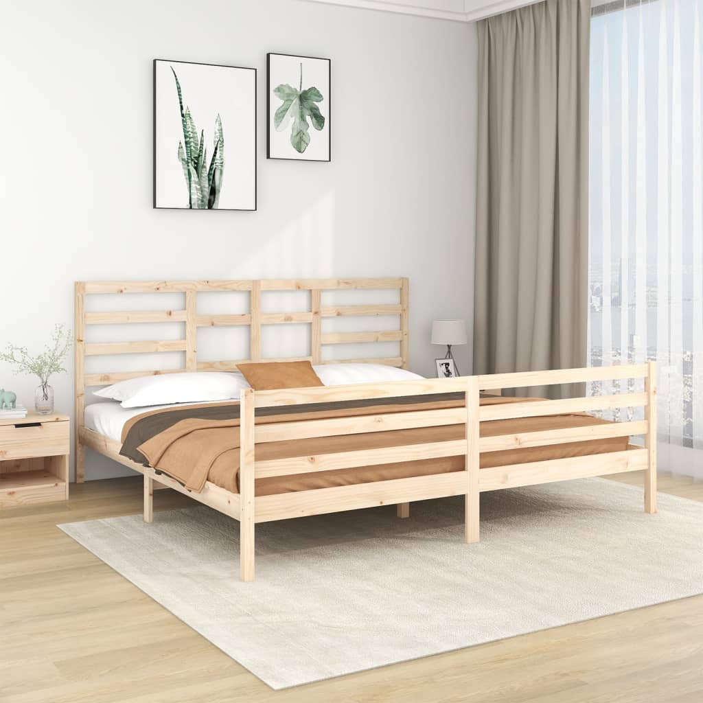 Vetonek Estructura de cama sin colchón madera maciza 200x200 cm