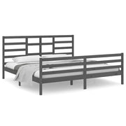 Vetonek Estructura de cama sin colchón madera maciza gris 200x200 cm