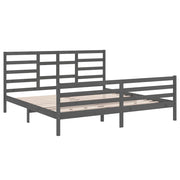 Estructura de cama sin colchón madera maciza gris 200x200 cm v6240 - Vetonek