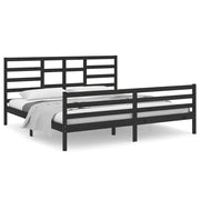 Vetonek Estructura de cama sin colchón madera maciza negro 200x200 cm