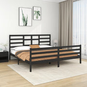Estructura de cama sin colchón madera maciza negro 200x200 cm v6264 Vetonek