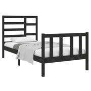 Estructura de cama sin colchón madera maciza negro 75x190 cm - Vetonek