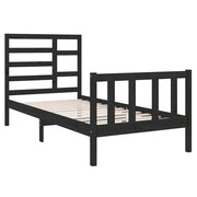 Estructura de cama sin colchón madera maciza negro 75x190 cm - Vetonek