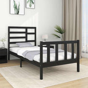 Estructura de cama sin colchón madera maciza negro 75x190 cm v6318 Vetonek
