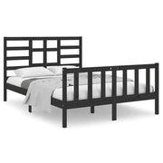 Estructura de cama sin colchón madera maciza negro 140x190 cm v6516 - Vetonek