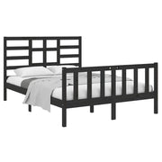 Estructura de cama sin colchón madera maciza negro 140x190 cm v6516 - Vetonek