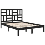 Estructura de cama sin colchón madera maciza negro 120x190 cm v6660 - Vetonek