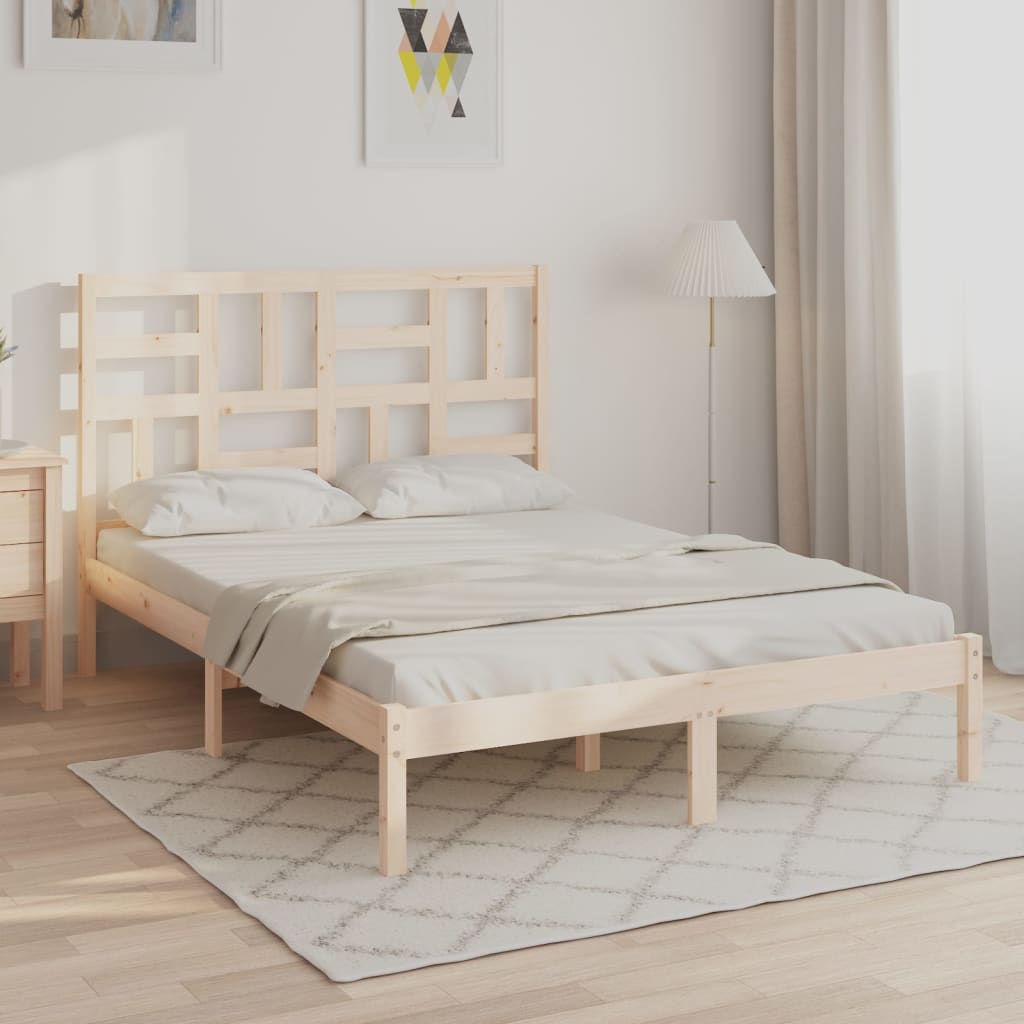 Vetonek Estructura de cama sin colchón madera maciza 140x190 cm