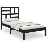 Estructura de cama sin colchón madera maciza negro 100x200 cm - Vetonek