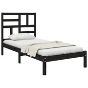 Estructura de cama sin colchón madera maciza negro 100x200 cm - Vetonek