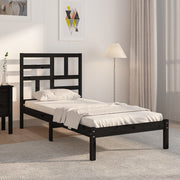 Estructura de cama sin colchón madera maciza negro 100x200 cm v6868 Vetonek