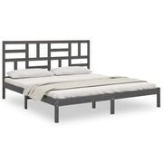 Vetonek Estructura de cama sin colchón madera maciza gris 200x200 cm