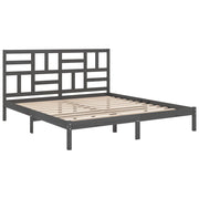 Estructura de cama sin colchón madera maciza gris 200x200 cm v7148 - Vetonek