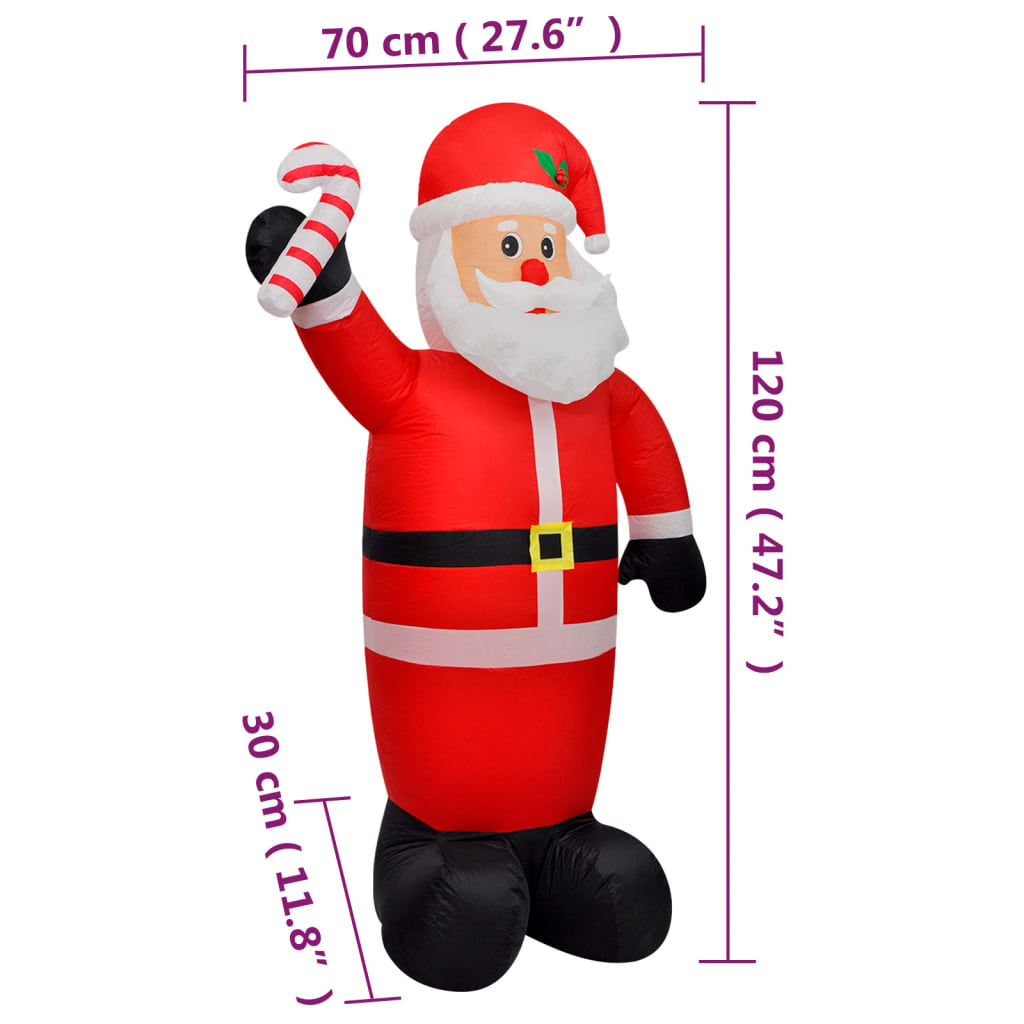 Papá Noel inflable con luces LED 120 cm vidaXL