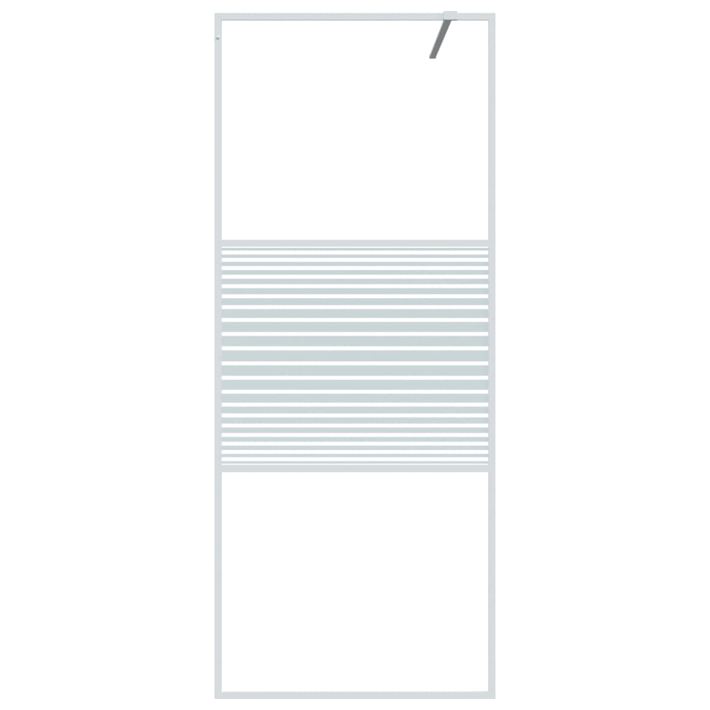 Mampara de ducha vidrio ESG transparente blanco 80x195 cm vidaXL