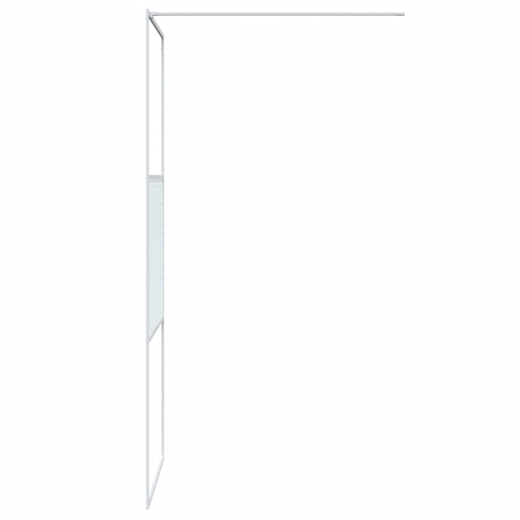 Mampara de ducha vidrio ESG transparente blanco 80x195 cm vidaXL