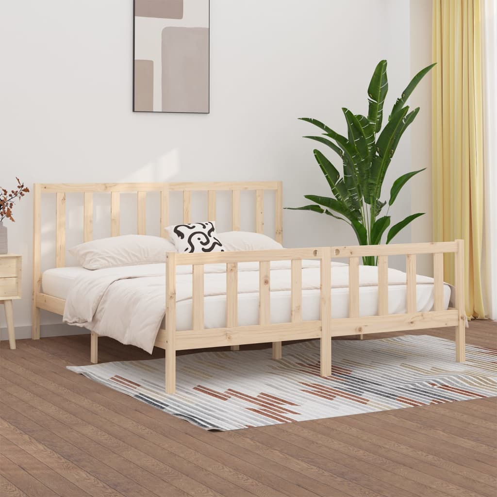 Vetonek Estructura de cama de madera maciza 200x200 cm