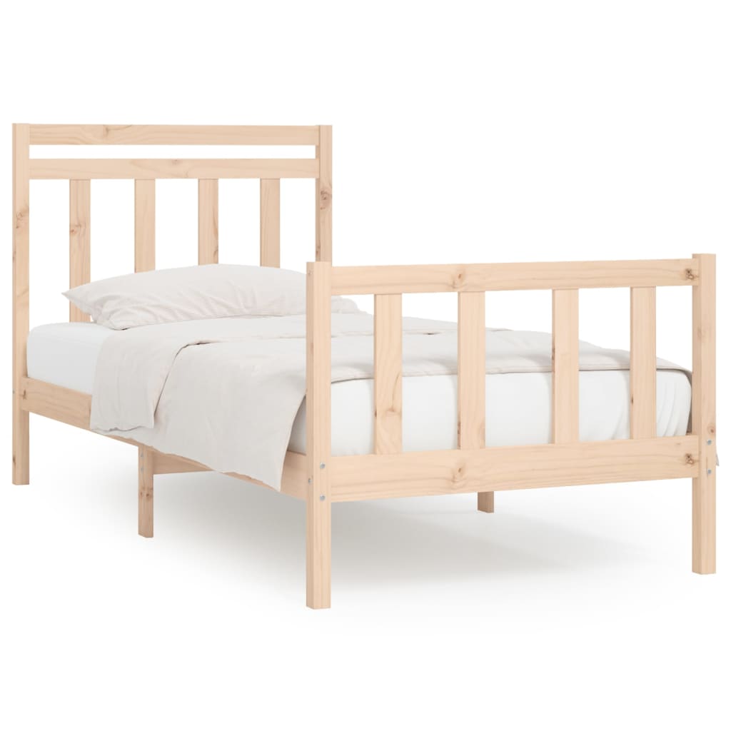 Vetonek Estructura de cama sin colchón madera maciza de pino 90x200 cm