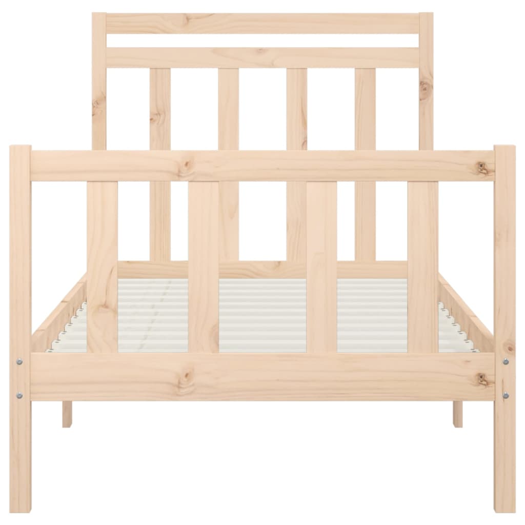 Estructura de cama sin colchón madera maciza de pino 90x200 cm v7970 - Vetonek
