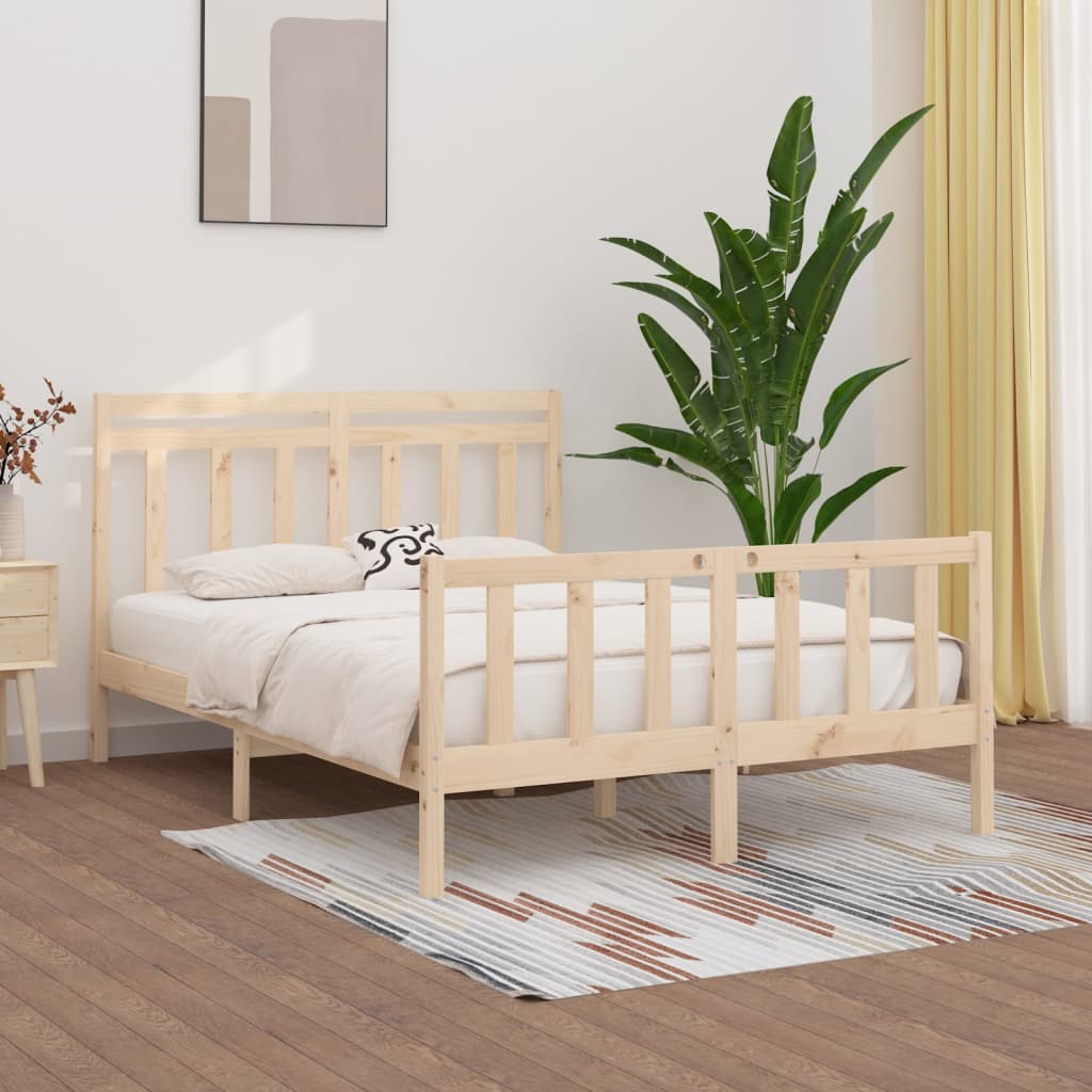 Vetonek Estructura de cama sin colchón madera maciza de pino 160x200 cm