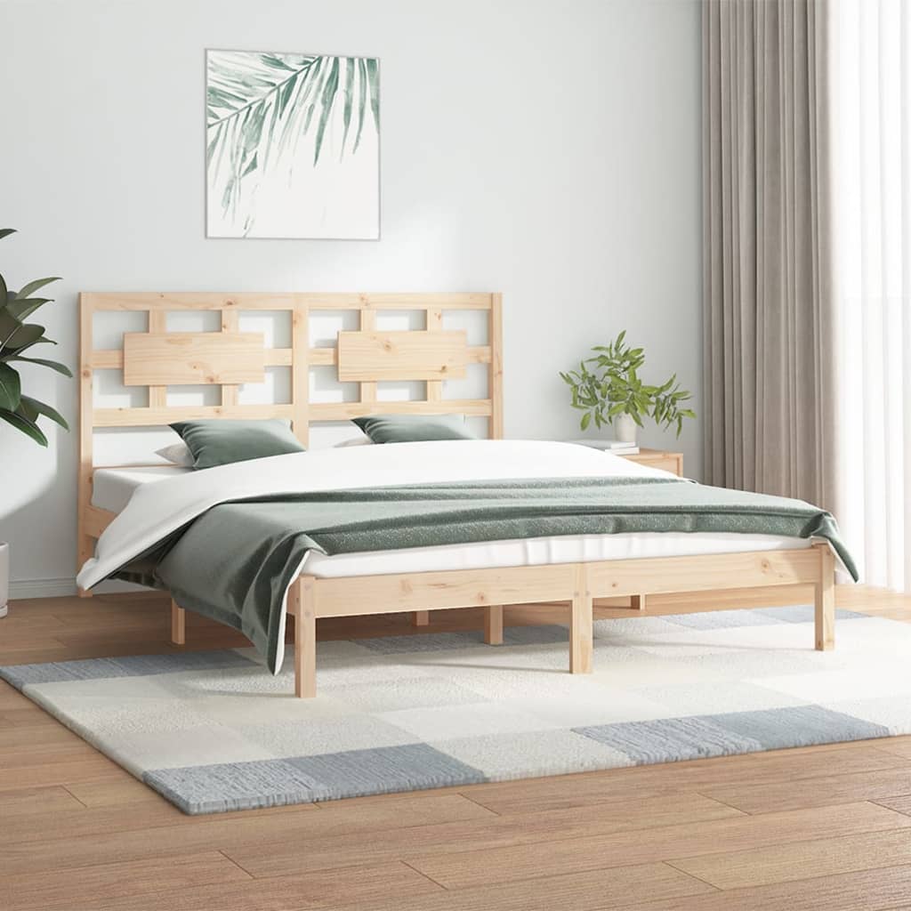 Vetonek Estructura de cama sin colchón madera de pino blanco 150x200 cm