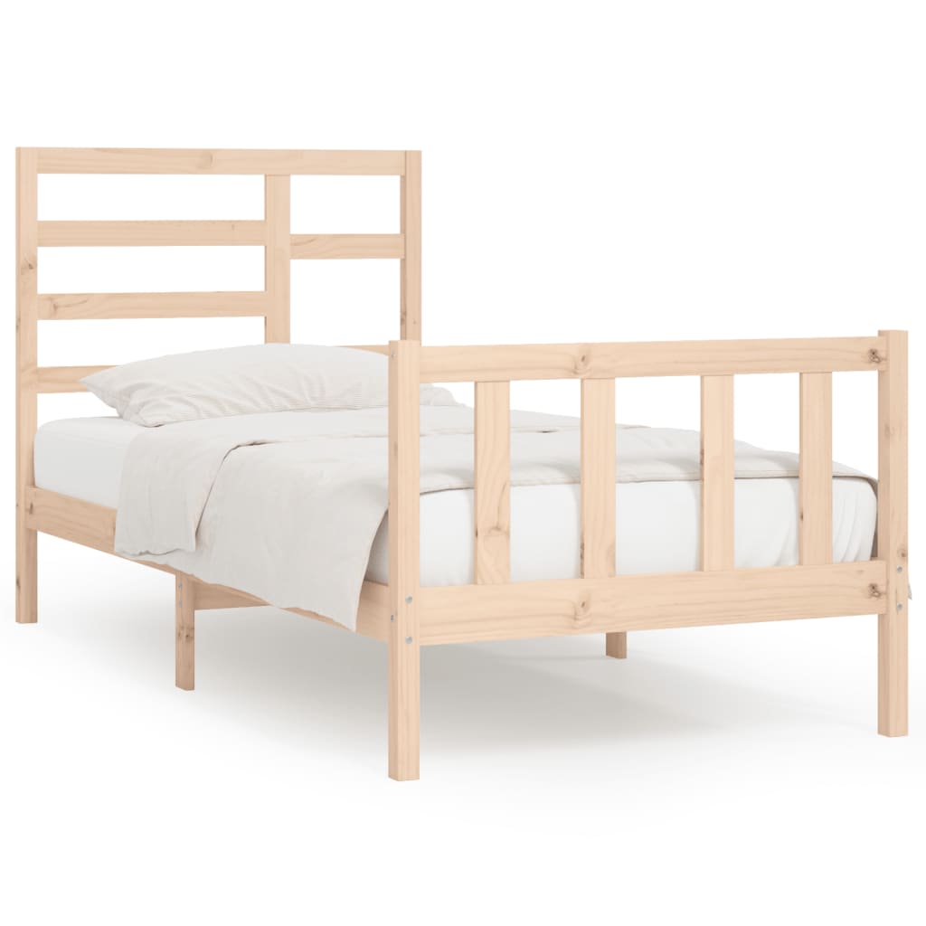 Vetonek Estructura de cama sin colchón madera maciza de pino 90x200 cm