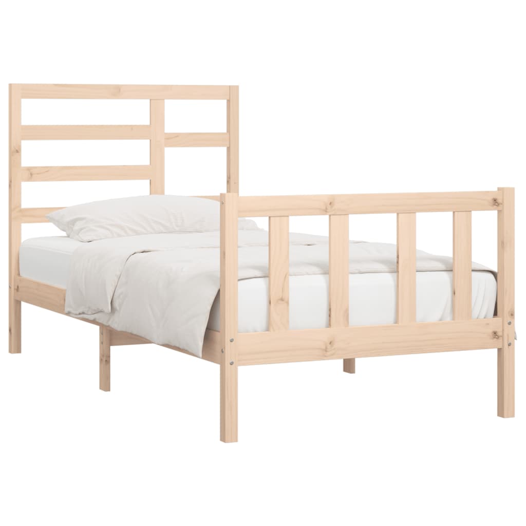 Estructura de cama sin colchón madera maciza de pino 90x200 cm v3827 - Vetonek