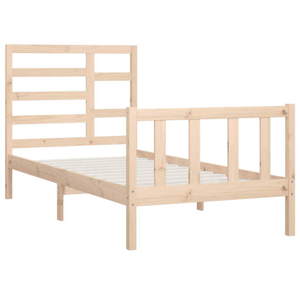 Estructura de cama sin colchón madera maciza de pino 90x200 cm v3827 - Vetonek