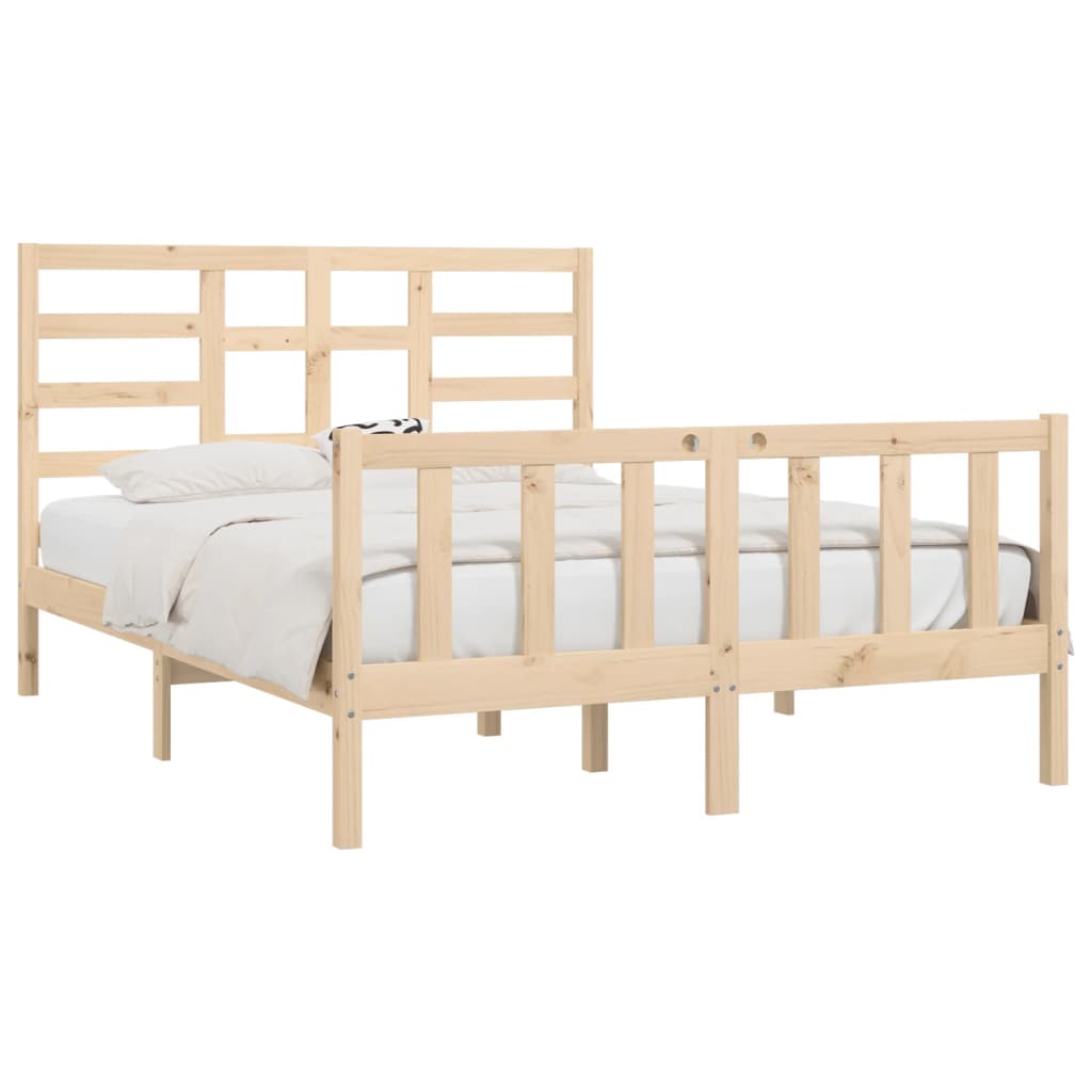 Estructura de cama sin colchón madera de pino blanca 140x200 cm