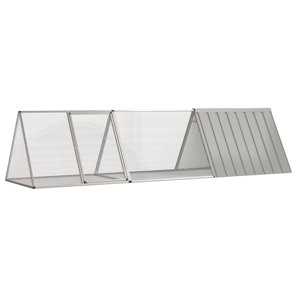 Vetonek Jaula para conejos acero galvanizado gris 302,5x80,5x71 cm