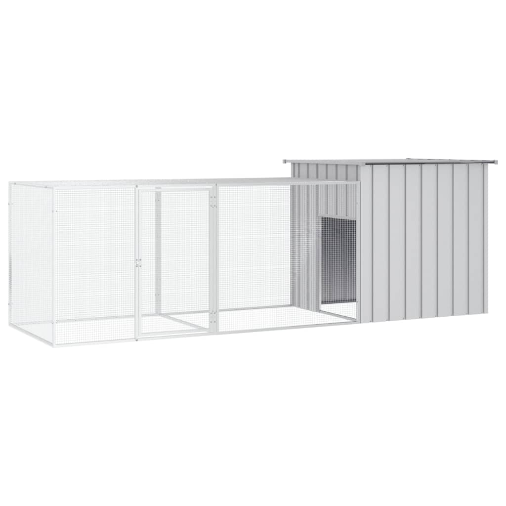 Vetonek Gallinero de acero galvanizado gris 300x91x100 cm