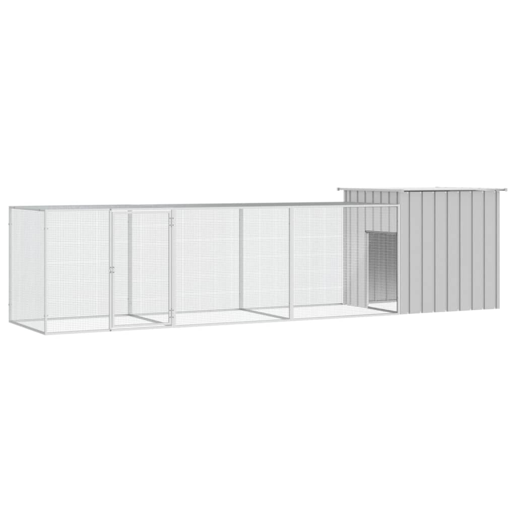 Vetonek Gallinero de acero galvanizado gris 400x91x100 cm