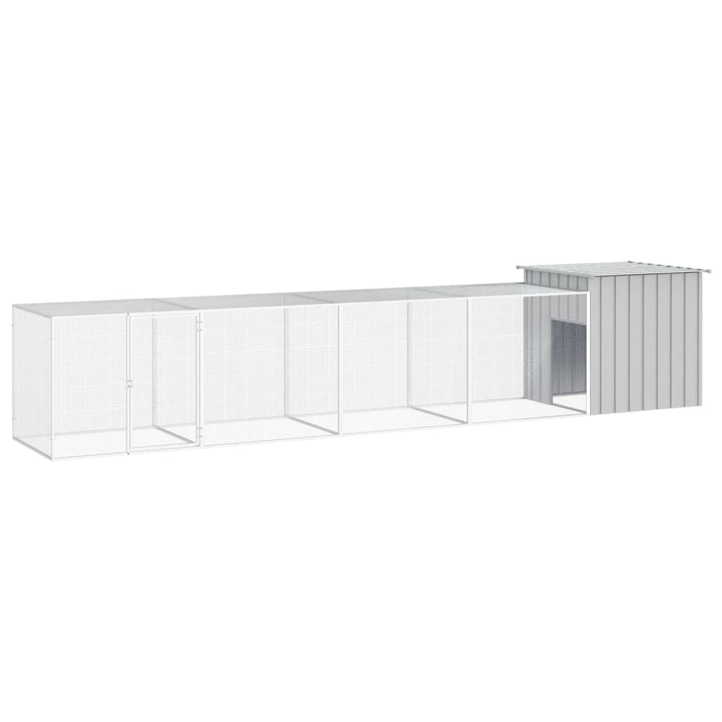 Vetonek Gallinero de acero galvanizado gris 500x91x100 cm