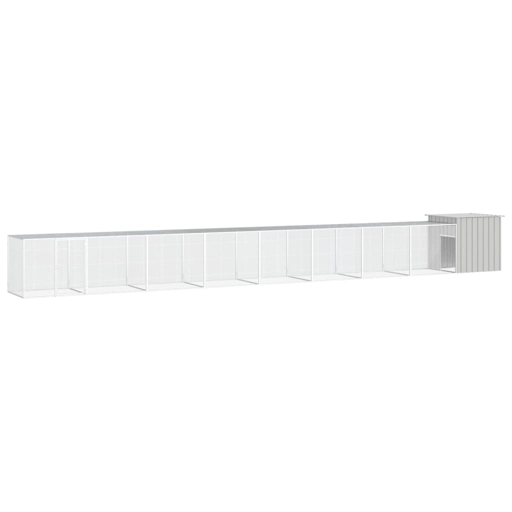 Vetonek Gallinero de acero galvanizado gris 900x91x100 cm