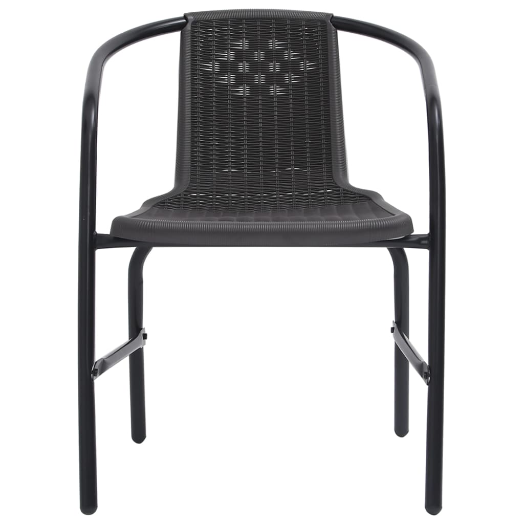 Garden chairs 4 units plastic rattan and steel 110 kg