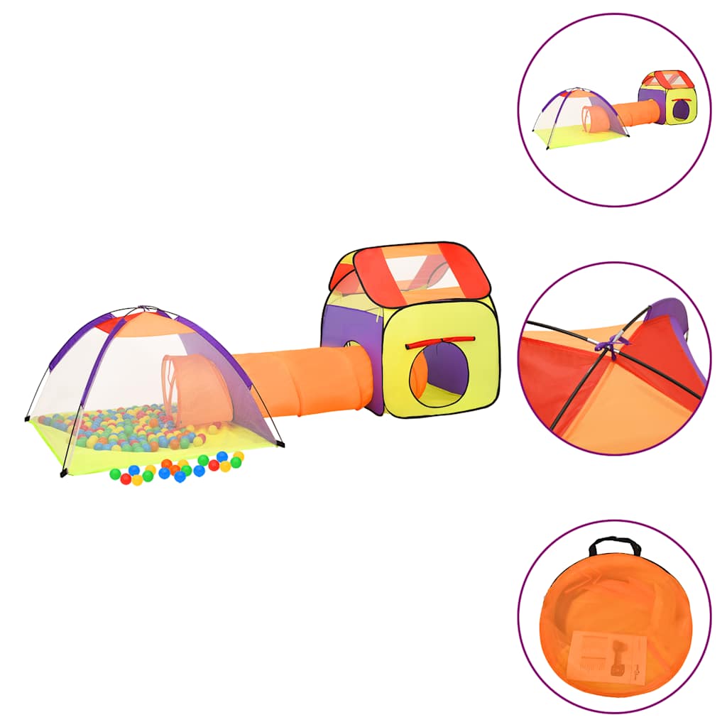 Vetonek Tienda de juego de niños con 250 bolas multicolor 338x123x111cm