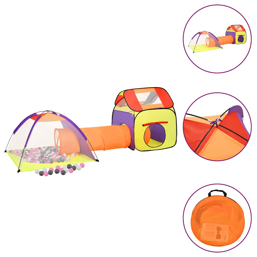 Vetonek Tienda de juego de niños con 250 bolas multicolor 338x123x111cm