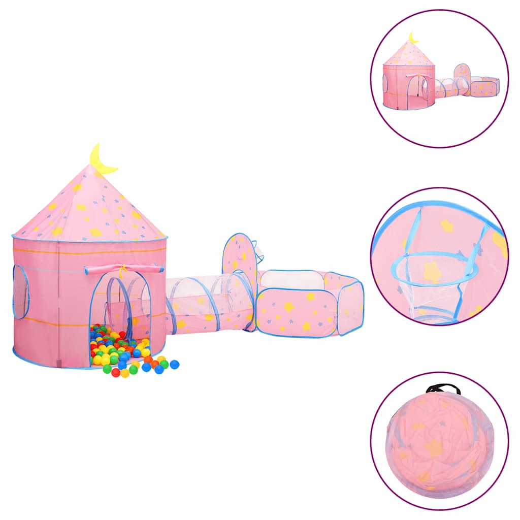 Vetonek Tienda de juegos para niños con 250 bolas rosa 301x120x128 cm