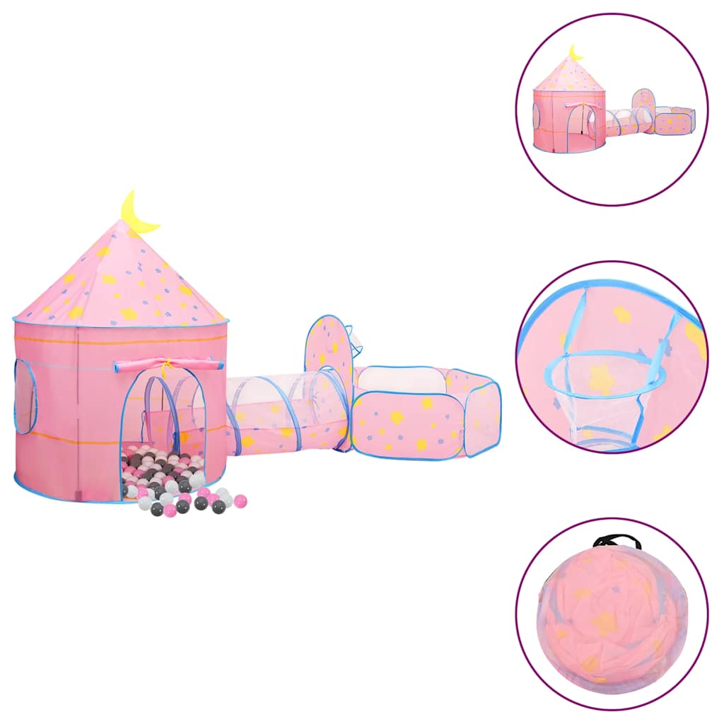 Vetonek Tienda de juegos para niños con 250 bolas rosa 301x120x128 cm