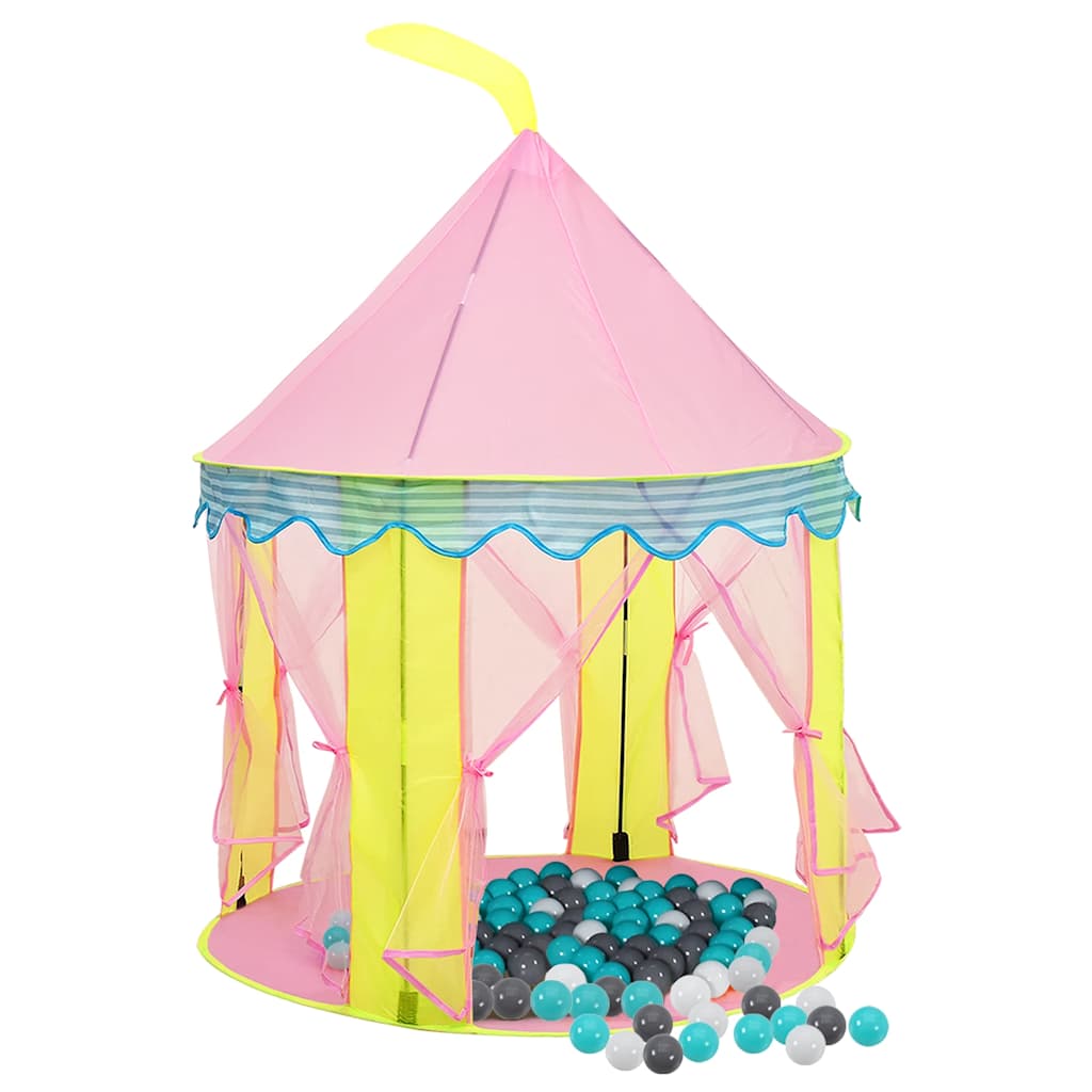 Tienda de juegos para niños con 250 bolas rosa 100x100x127 cm vidaXL