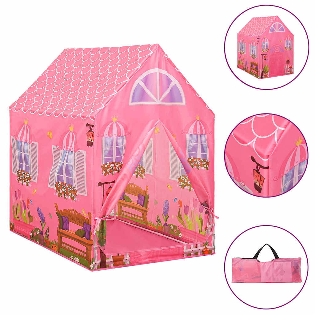 Tienda de juegos para niños con 250 bolas rosa 69x94x104 cm