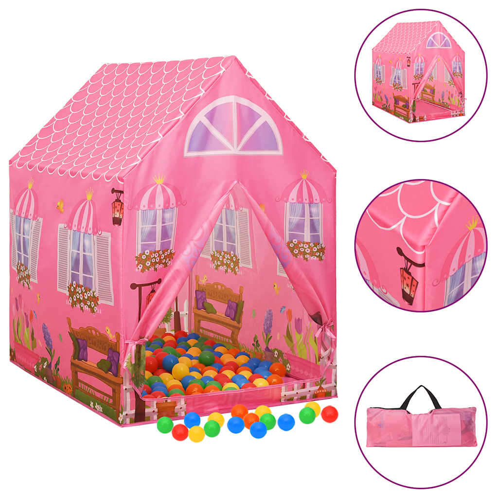 Vetonek Tienda de juegos para niños con 250 bolas rosa 69x94x104 cm