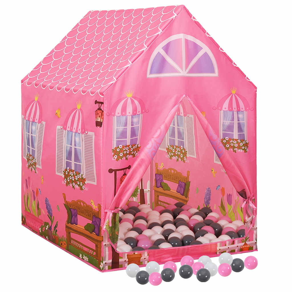 Tienda de juegos para niños con 250 bolas rosa 69x94x104 cm vidaXL