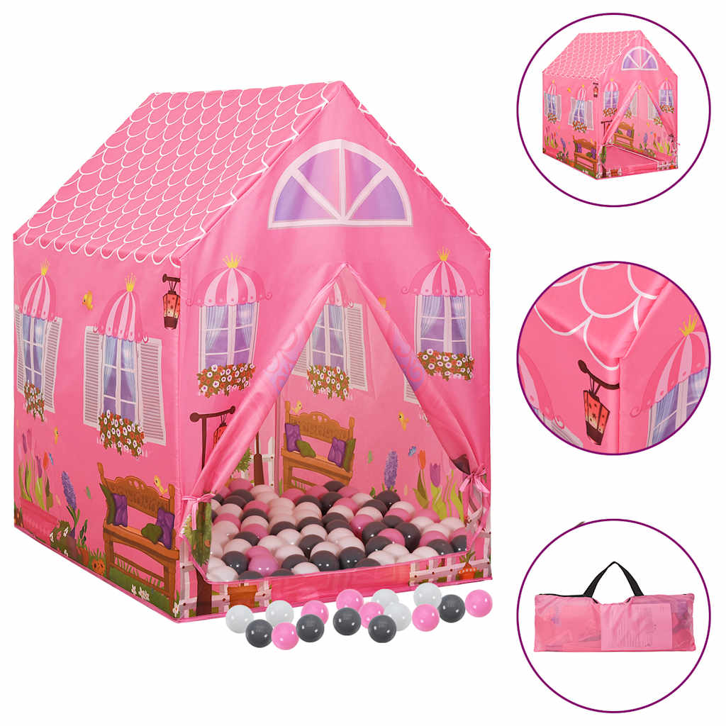 Vetonek Tienda de juegos para niños con 250 bolas rosa 69x94x104 cm