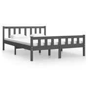 Vetonek Estructura de cama sin colchón madera maciza gris 140x190 cm