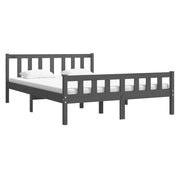 Estructura de cama sin colchón madera maciza gris 140x190 cm v6002 - Vetonek