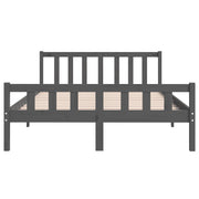 Estructura de cama sin colchón madera maciza gris 140x190 cm v6002 - Vetonek