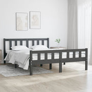 Estructura de cama sin colchón madera maciza gris 140x190 cm v6002 Vetonek